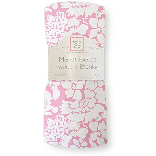 Image of SwaddleDesigns Marquisette Receiving Swaddle Blanket for Baby Boys & Girls, Soft Premium Cotton Muslin, Best Shower Gift, Pink Lush, Parent Picks Award Winner Small