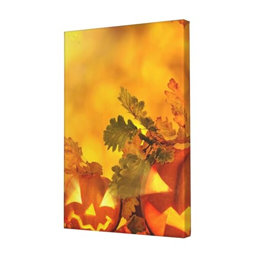 Impression sur toile citrouille d'automne OUSIKA pour deco murale moderne 45x30 cm