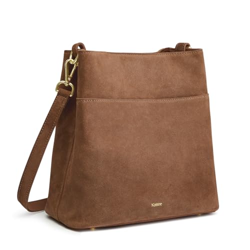 Image of Kattee Leather Handbags for Women 2026, Soft Shoulder Tote Crossbody Purses Bucket Bags with 2 Detachable Straps