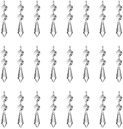 Ciondoli Cristallo Prisma 24 Pezzi - Gocce Di Ghiaccio Trasparenti, Per Decorazioni E Fai-da-te - Foto 12