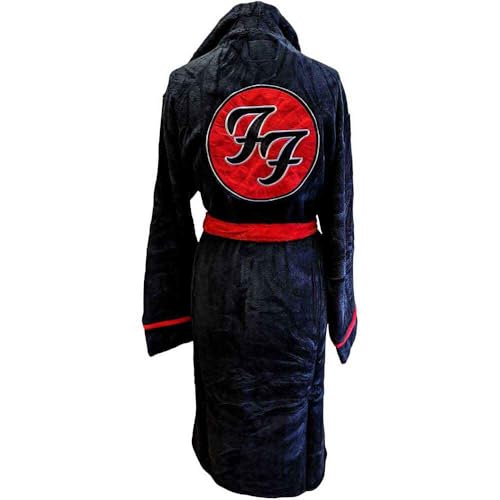 Bata de baño Foo Fighters negra de forro polar suave talla L XL para hombre