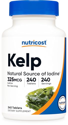 Nutricost Kelp Tablets, 325mcg of Iodine, 240 Tablets - Non-GMO, ...