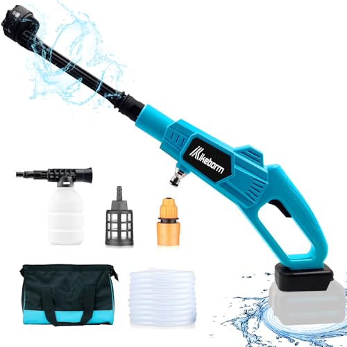 Cordless Power Washer for Makita 18V Battery 900 PSI Portable Cordless High-Pressure Washer with 6-in-1 Nozzle Battery Jet Washer for Car Floor Fence Wall Cleaning (Battery not Included)