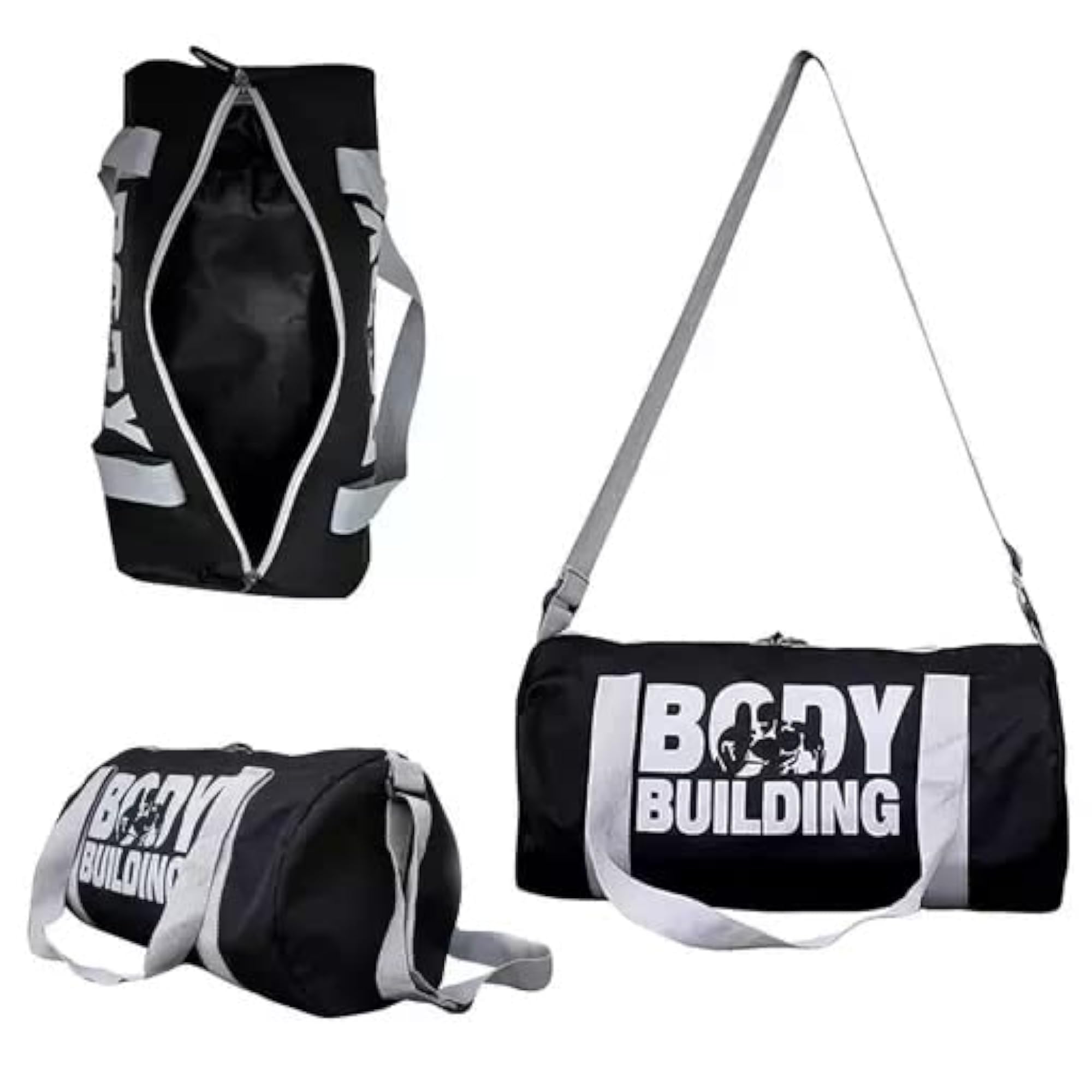 Gym Bag Combo Men Black Gym Bag, Shaker Stop Bottle and Gloves