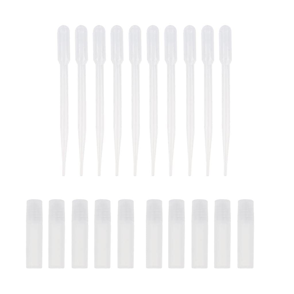 enakshi® 10 pieces clear empty refillable perfume roll on bottles with pipettes 5ml|health & beauty | natural & alternative remedies | aromatherapy