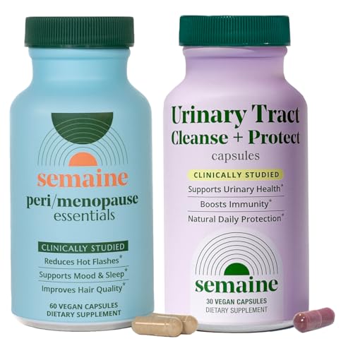 Image of Semaine Peri /Menopause & Urinary Defense Bundle, Hot Flashes, Brain Fog, Sleep & Urinary Tract Health Support, Clinically-Studied Ingredients - 1 Month