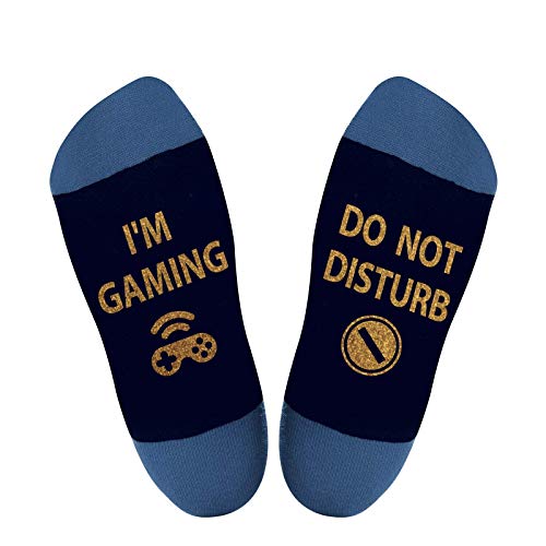 Gaming Sokken Heren Dames - Do Not Disturb I'm Gaming Socks -Vaderdag Kerst Cadeau voor Mannen Vrouwen Tieners - Christmas Fathers Day Novelty Funny Gifts for Men Women Game Socks for Daddy Teen Boy - Afbeelding 4