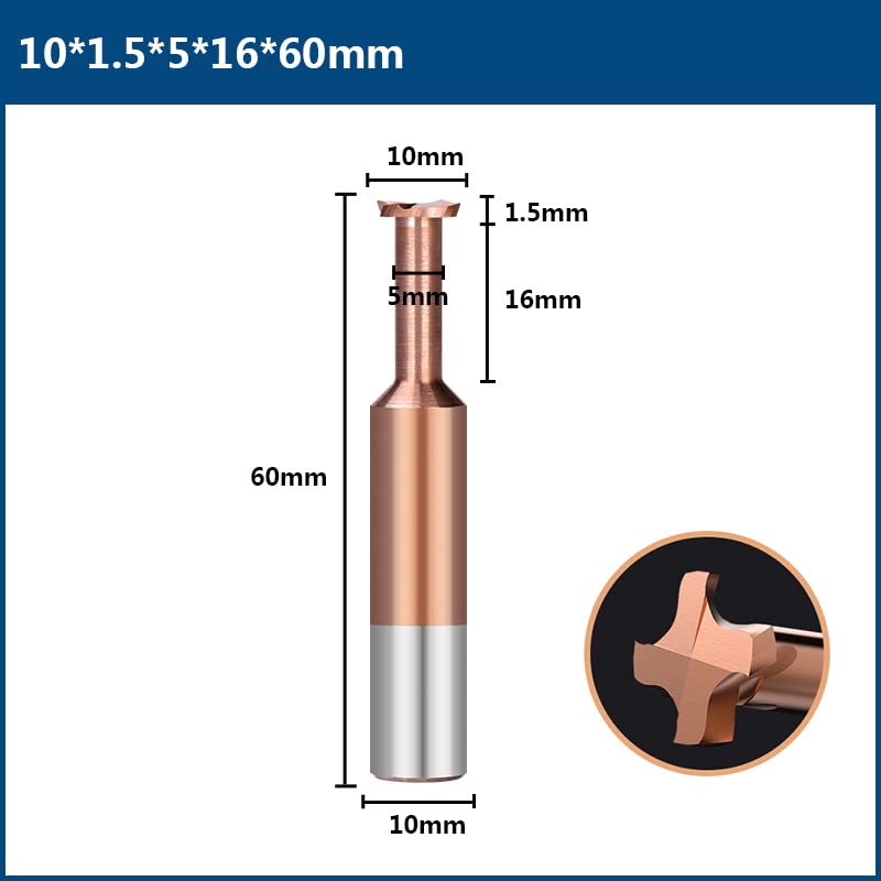 1pcs Professional High-Speed Steel Cutter T Slot Cutter End Mill 4 Flute TiCN Coated Carbide End Mill for Wood Metalworking Tool