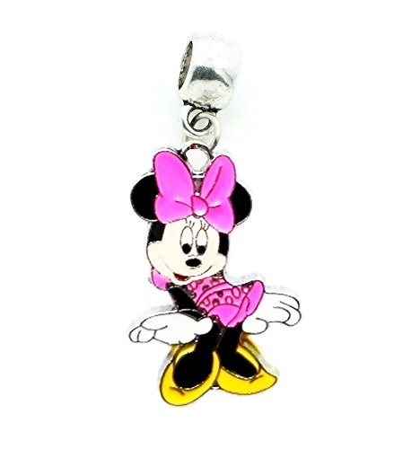 DANCING MINNIE MOUSE CHARM SLIDER PENDANT FOR YOUR NECKLACE EUROPEAN CHARM BRACELET (Fits Most Name Brands) DIY PROJECTS ETC