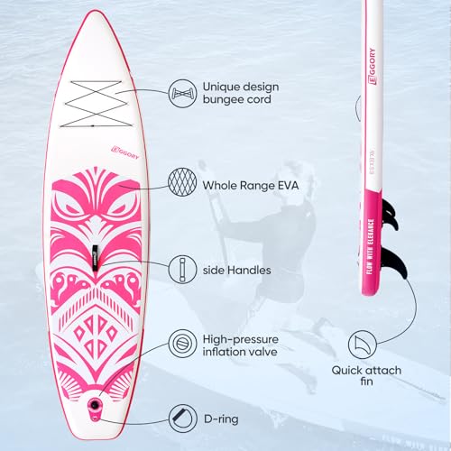 Image of Inflatable Paddle Board, Stand Up Paddle Board | Stable Design with Non-Slip Comfort Deck, Portable Travel Paddle Board