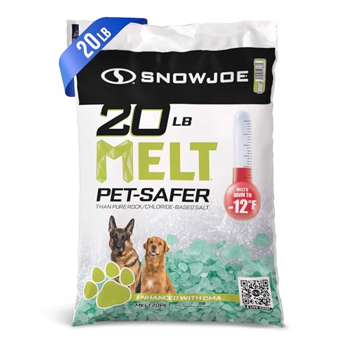 Snow Joe Snow & Ice Melter, Fast-Acting Pellets, Calcium Magnesium Acetate Formula, 20 Lb Bag - Deicer/Ice Remover for Driveway, Concrete, Sidewalk & Outdoor Spaces