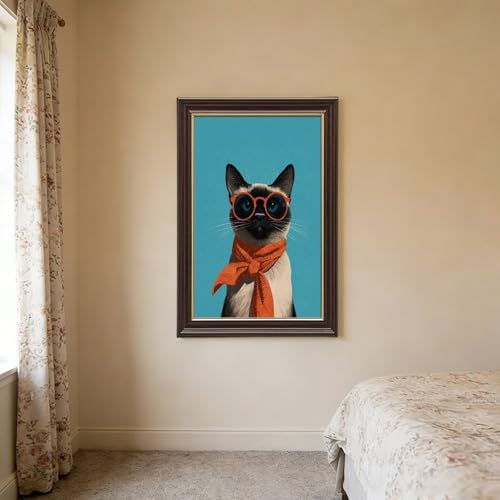 Impression sur toile chat siamois d'exception - Tableau d'art mural raffiné pour chambre - 3