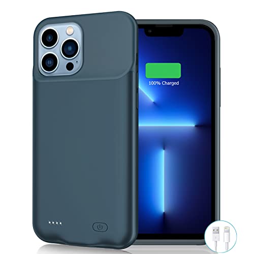 Battery Case for iPhone 13 Pro Max, 8500mAh Slim Portable Rechargeable Battery Pack Charging Case Compatible with iPhone 13 Pro Max (6.7 inch) Extended Battery Charger Case (Navy Blue)