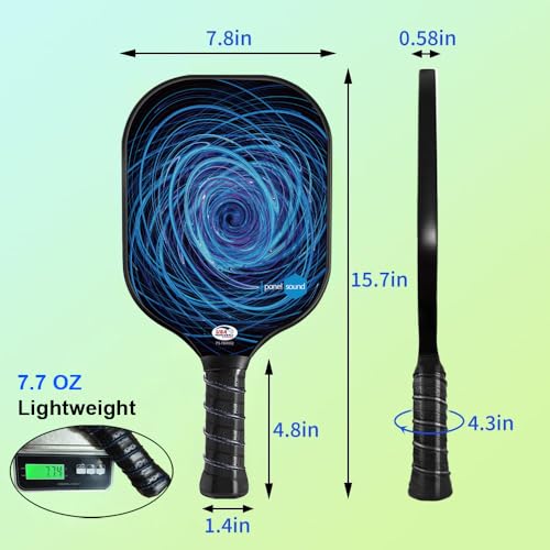 Image of Pickleball Paddles Set of 2, USAPA Approved Fiberglass Pickleball Rackets Set Lightweight with 4 Outdoor Pickleballs & 1 Carrying Case