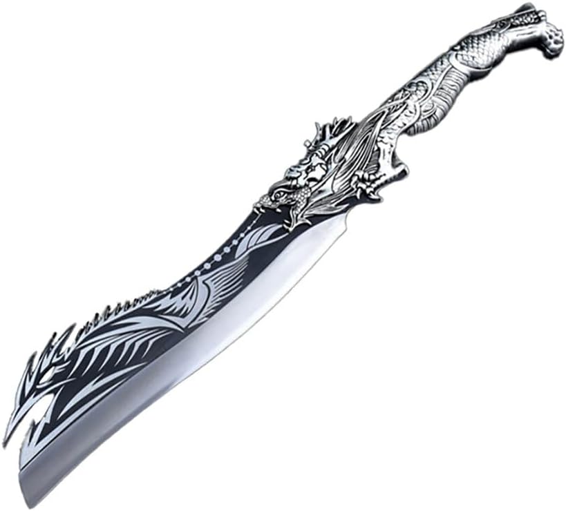 Meat Cleaver Knife, 9.5Inch Pterosaur Machete Wood Chopper Knife Big Bone Chopper Alloy Handle Handmade Forged 7Cr17MoV Long Kitchen Knives (Color : Pterosaur Knife)