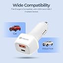 UNIGEN 80W Fast Car Charger Dual Port (USB-C PD + USB QC 3.0), Compact Car Charging Adapter Compatible with iPhone, Android Smartphones, Earbuds, Smartwatch & Power Bank (White) gallery image