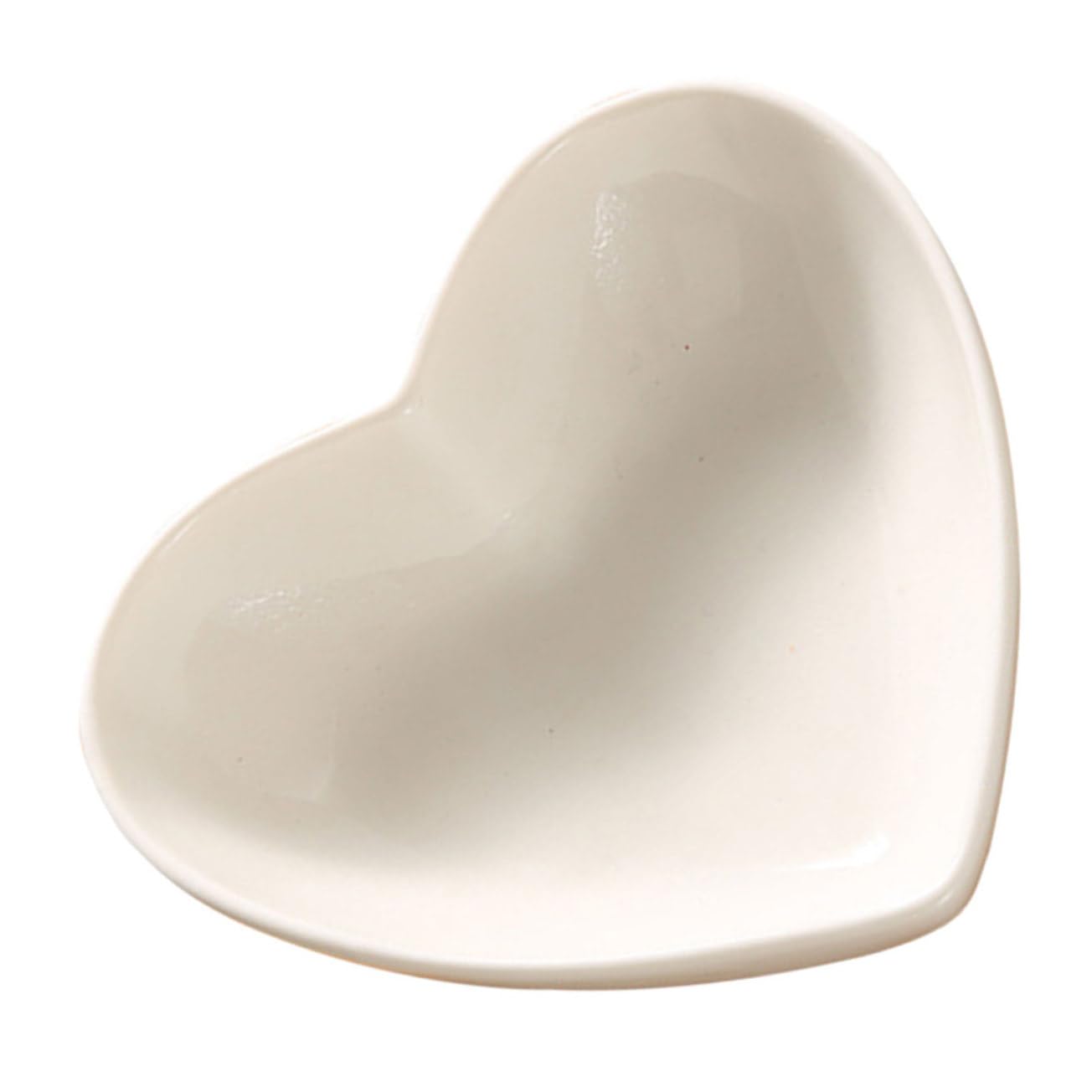 SOLUSTRE Heart Shaped Ceramic Appetizer Plate Multi Purpose Sauce Dish for Condiments Snacks and Fruit Smooth Finish Kitchen Bowls for Romantic Serving