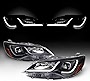 AKKON - For 2015-2017 Toyota Camry LED Light Tube DRL Projector Pair Headlights - Pair Black Housing