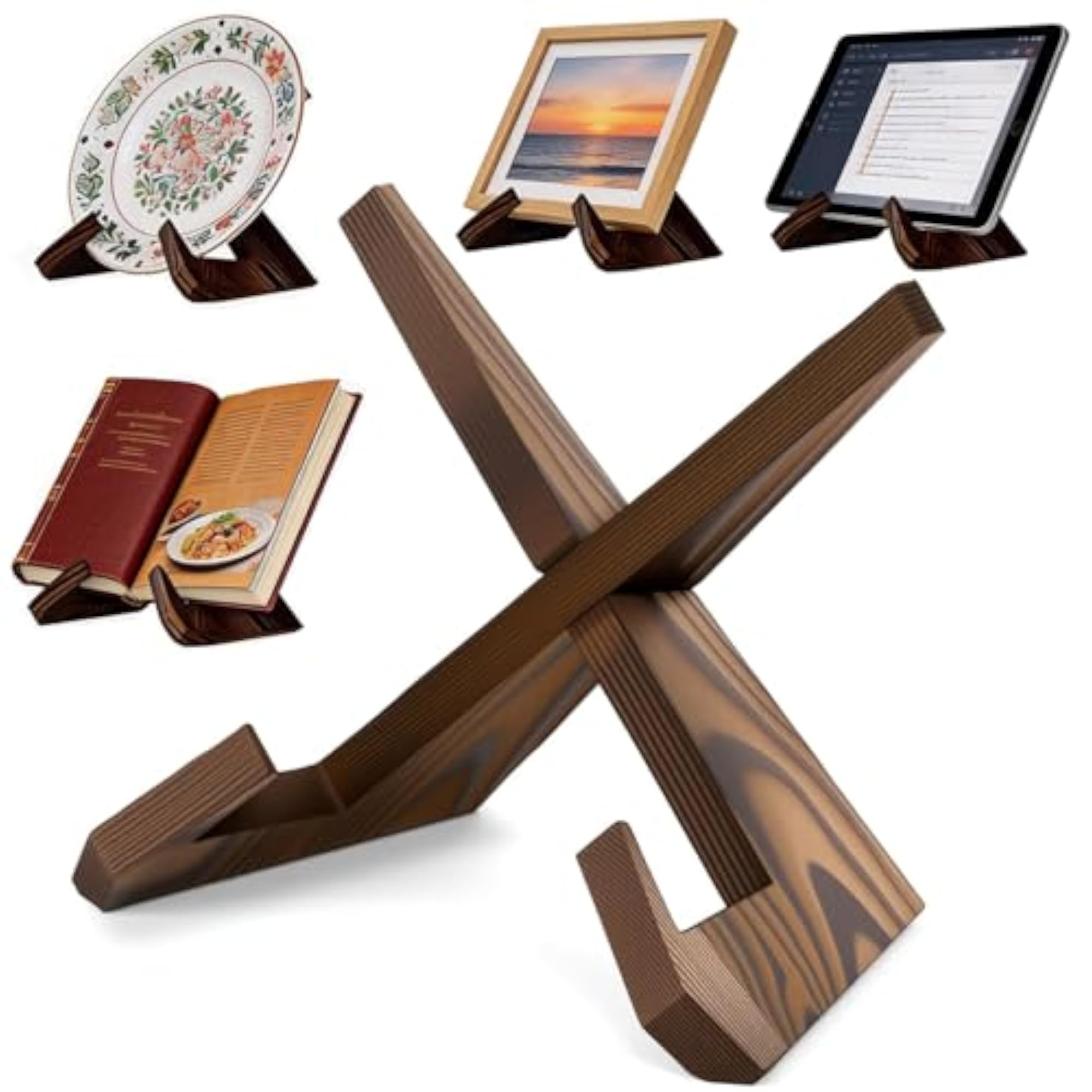 6.5 inch Wooden Plate Stand for Cookbook Display