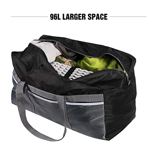 CAMPMAX 96L Extra Large Duffle Bags for Men and Women, Sturdy Oxford Lightweight Foldable Travel Duffel Bag 30x12x16 Inches, Black