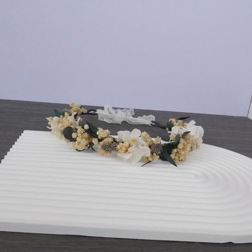 Corona de flores secas para boda miniatura 4