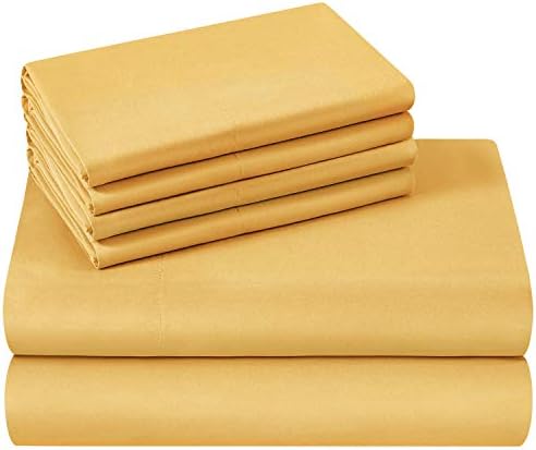 HOMEIDEAS 6 Piece Bed Sheet Set-Fitted Sheet Flat Sheet Pair of Pillowcases (Super King, White) 100% Easy Care Soft Brushed Microfibre Fabric 1800 Bedding Sheets - Deep Pockets