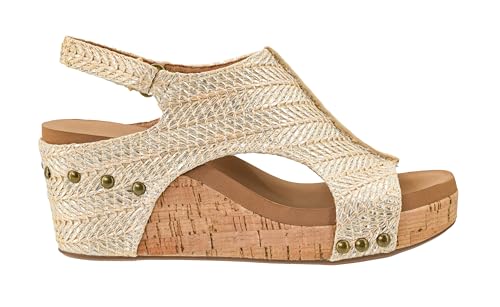 Image of Corkys Footwear Womens Carley Wedges, Featuring Corkys EVA Foam Cushioned Insoles, A 2.5 Inch Heel, Lightweight For All Day Wear, And Hook And Loop Closure
