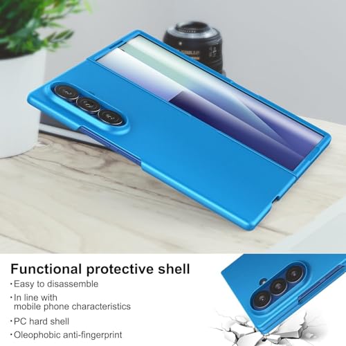 Image of TechTrendz Hard PC Ultra Slim Matte Case for Samsung Galaxy Z Fold 7,Shockproof Anti Scratch Protective Cover with Wireless Charging Compatible with Z Fold 7 5G (Blue)