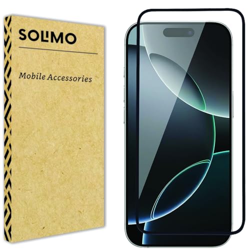 Image of Amazon Brand - Solimo Edge-to-Edge Protector Tempered Glass Screen Protector for iPhone 16 Pro (6.3 Inch) Clear