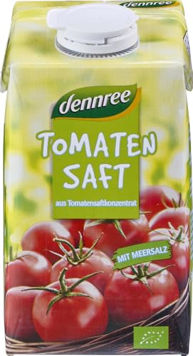 Dennree Tomatensaft, Tomate, 6 x 0.5 l, Bio, Ohne Gentechnik, Vegan, 3 l