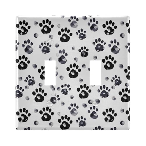 UMIRIKO Dog Paw Print Light Switch Cover Plate Covers Decorative Double Toggle Home Decor 202a8930