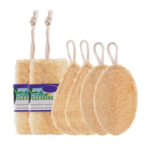 10 Best Loofah Dish Scrubbers That Make Cleaning a Breeze 8 Natural Loofah Dish Sponge Pack (6 Count)