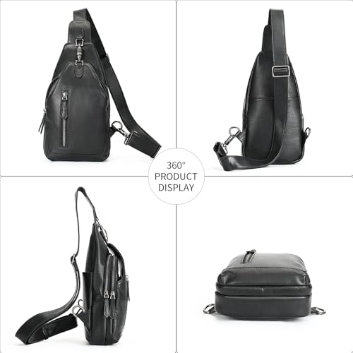 Image of NIUCUNZH Genuine Leather Crossbody Sling Bag Handmade Classic Vintage Shoulder purse daypack Backpack