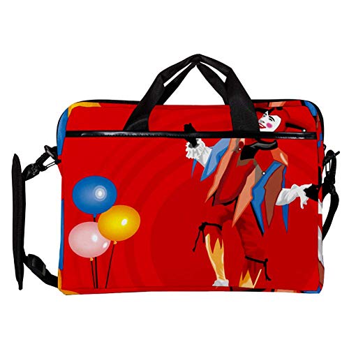 Maletín de portátil de 15 pulgadas anticaída con asas y patrón de Clown with Balloons 3