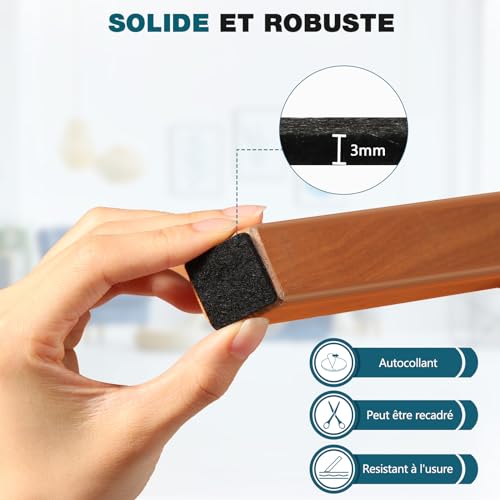 Vinabo Patins pour Meubles 120 Pièces, Patin Chaise en Feutre 3 mm, Noir – vue 4
