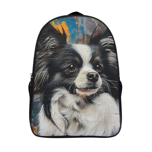 Sac à dos fille motif Pomeranian mignon avec sac à déjeuner inclus