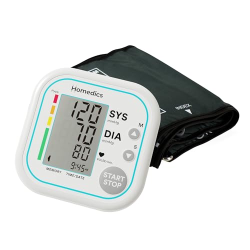 HoMedics Moniteur de Tension Artérielle Automatique pour Bras – Moniteur de Fréquence Cardiaque Électrique avec Écran et Brassard Réglable, Détection d&rsquo;Anomalies Cardiaques – Diagnostics de Santé