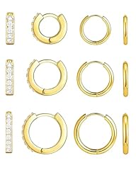 Gold - 3 5A CZ Hoops + 3 Hoops (8/10/12mm)