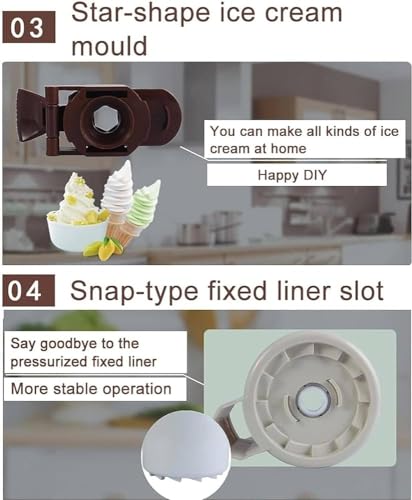 Soft Serve Ice Maker, 10 Min Frozen Desser Machine, Zdrowe owocowe smakołyki jogurtowe, łatwa do czyszczenia kompaktowa konstrukcja do użytku w kuchni domowej