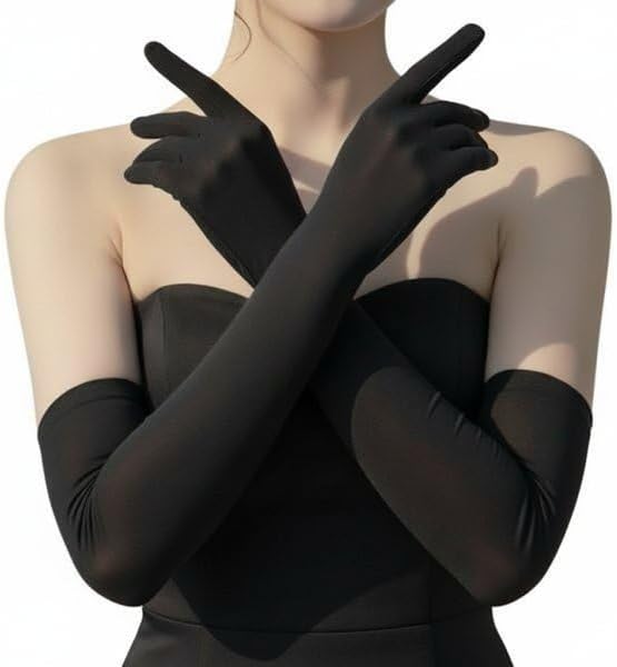 Cosplay Gloves Long Tight Spandex Strech Gloves Long Elbow Glove for Cosplay bridesmaids proms dance Costume Green Scree