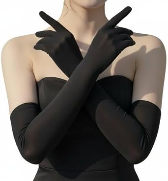 Cosplay Gloves Long Tight Spandex Strech Gloves Long Elbow Glove for Cosplay bridesmaids proms dance Costume Green Scree