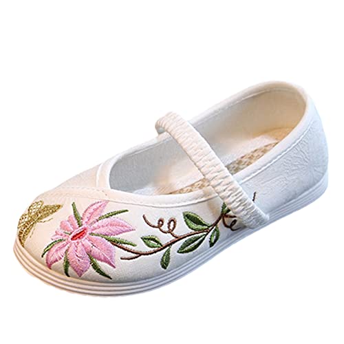 Girls Flat Bottomed Embroidered Sandals Fashionable Costume Children Performance Embroidered Heel Sandals for Girls