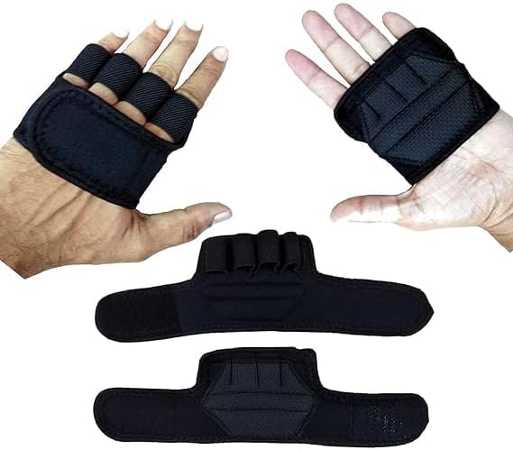 Lara WeightLifting Workout Crossfit Fitness Neoprene Gloves | Callus-Guard Gym Barehand Grips Accessories | Support Cross-Training for Men & Women, Black