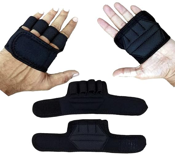 Lara WeightLifting Workout Crossfit Fitness Neoprene Gloves | Callus-Guard Gym Barehand Grips Accessories | Support Cross-Training for Men & Women, Black