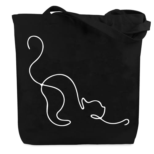 Huaceary Tote Bag Cadeau Chat Femme Saint Valentin Cadeau Chat Fille Cadeaux Chaton Cadeaux Chats Noir Halloween Noel Sac Cabas Femme Chats Tote Bag Femmes Sac...