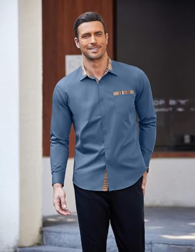 Chemise COOFANDY manches longues pour homme au design soigné
