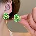 XGALBLA Fashion Fresh Flower Clip On Earrings For Women, Cute Gradient Green Lovely Acrylic Flower Earrings No piercing Earrings(Green)