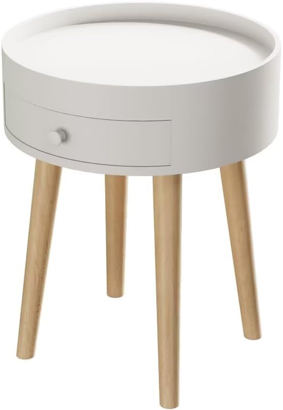 Modern Coffee Table with Drawer, Bedside Table, Sofa Side Table, Oak Table Legs, Suitable for Living Room and Bedroom