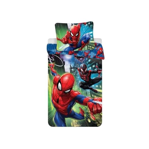 Jerry Fabrics Ropa de Cama para Niños con Cremallera, Diseño Spiderman, Algodón, Multicolor, 200x140x0.5 cm