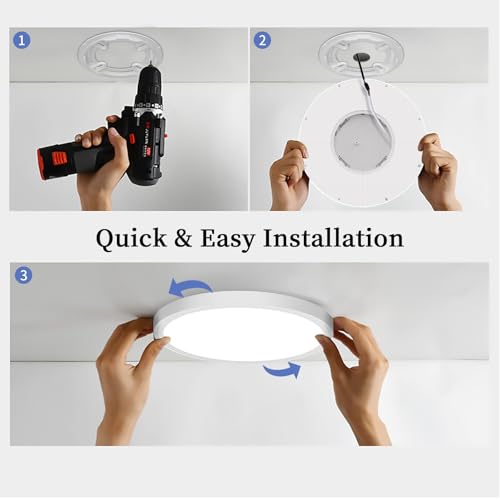 Plafon LED Techo, Ø22CM 18W Lámpara Techo LED 1600LM 4000K - Imagen 8